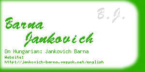 barna jankovich business card